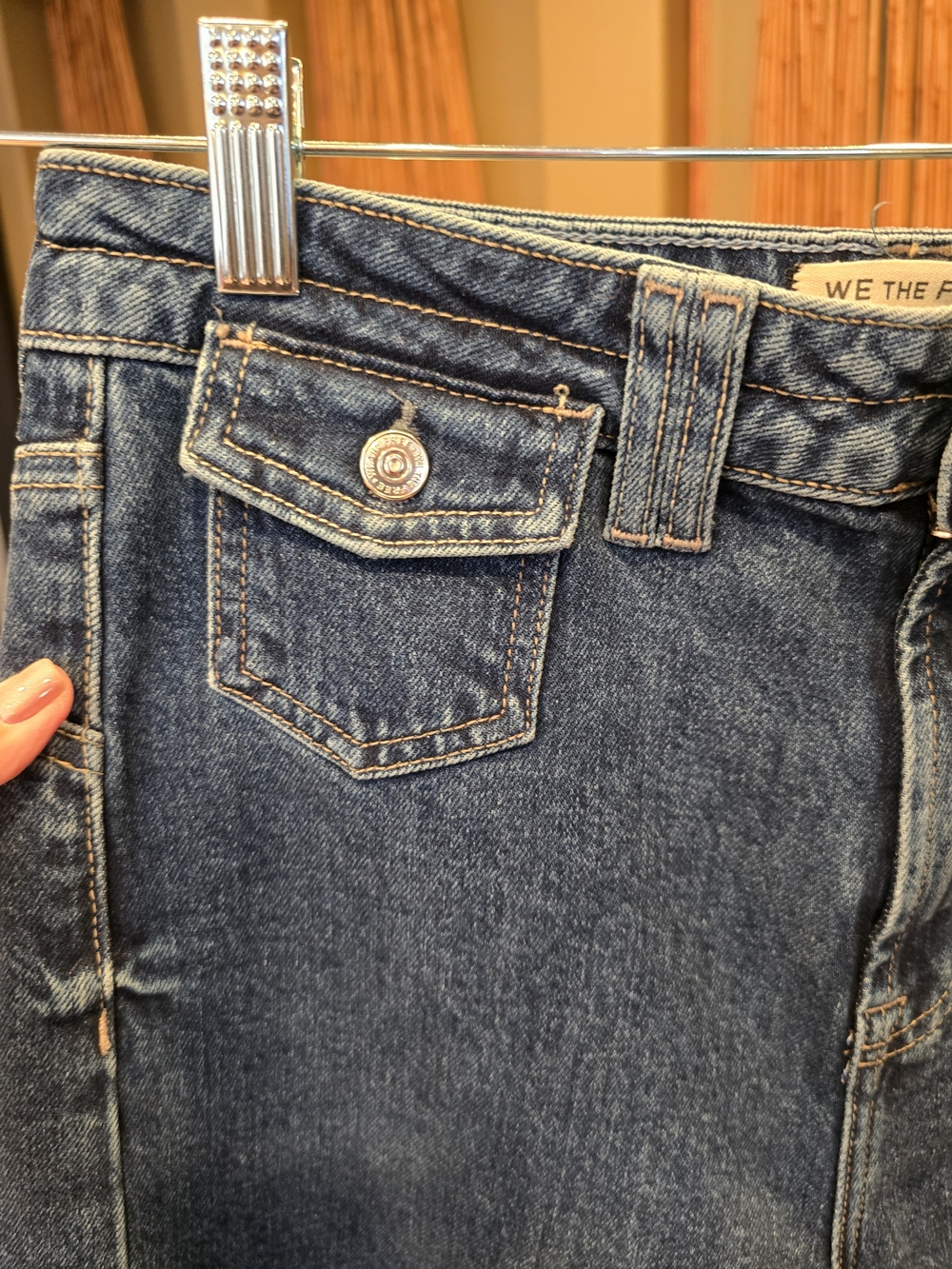 We The Free High-Rise Wide-Leg Blue Denim Jeans - Picture 5 of 8
